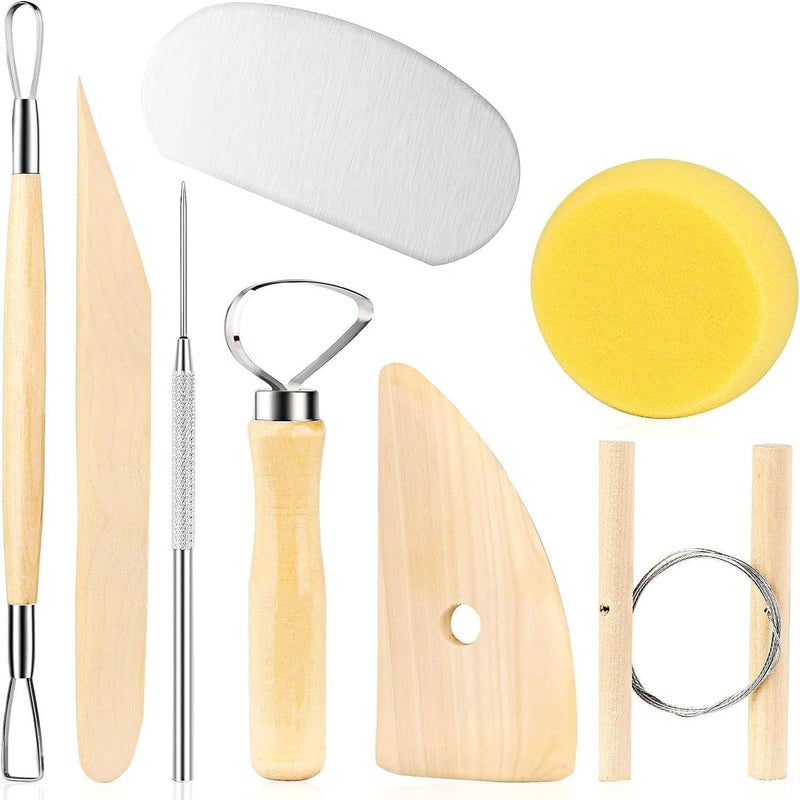 LINPHCEY 8Pcs Clay Sculpting Tools Set Perfect for Polymer Air Dry Modeling Clay Beginners & Professionals Ideal for DIY Pottery & Ceramics Tools for Clay Sculpey Sculpting & Crafting - Image 1